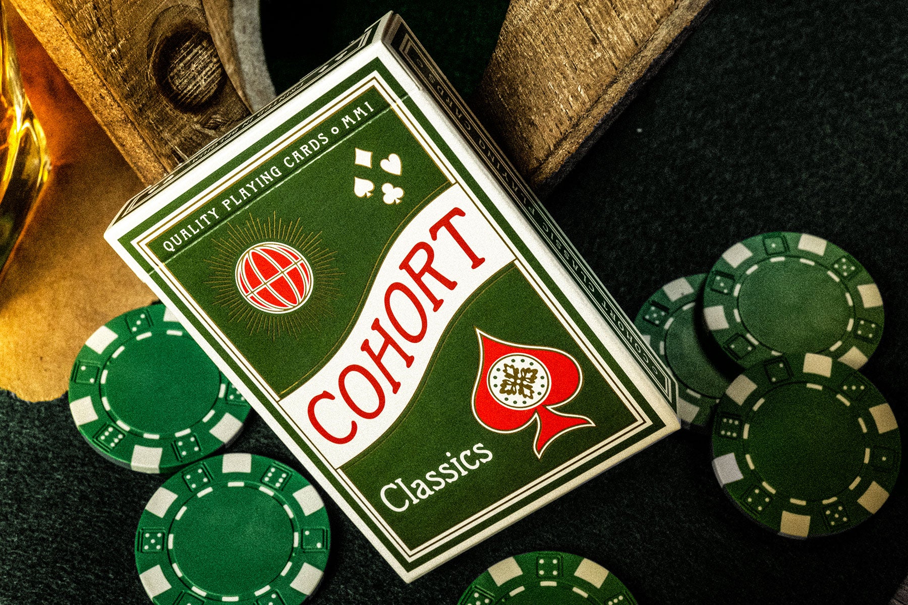 Marked Playing Cards "Green Cohorts". Marked Deck for Card Tricks